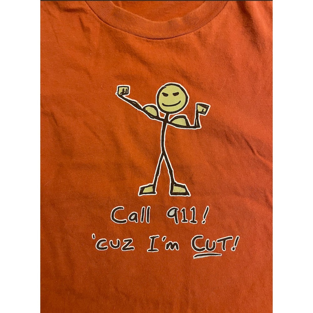 Men's Funny T Shirt - Call 911 cuz I'm Cut! - Sz XL